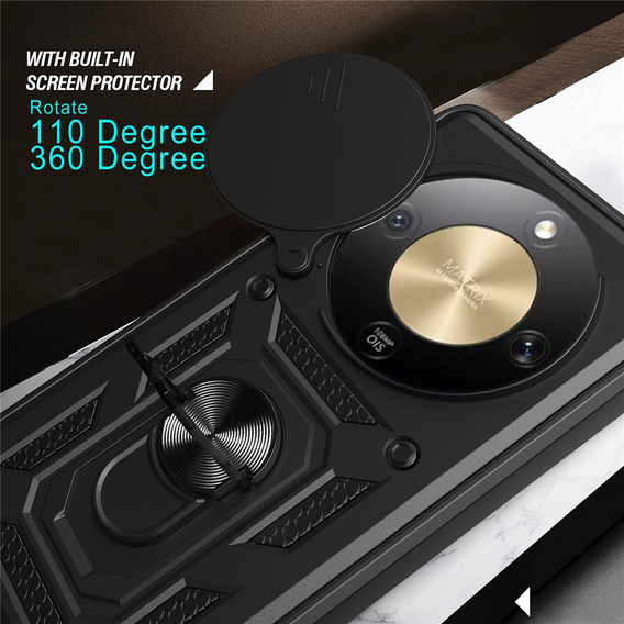 Pevné pouzdro CamShield Slide s krytem fotoaparátu a kroužkem pro Honor Magic 8 Lite