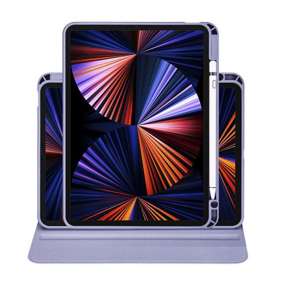 Pouzdro pro iPad Pro 11" 2022/2021/2020 (4/3/2 gen.), s prostorem pro stylus, otočné o 360°, fialové