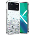 Pouzdro pro Xiaomi Poco M4 Pro 4G, Glittery, stříbrné