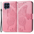Klopové pouzdro pro Samsung Galaxy M53 5G, Butterfly, růžové