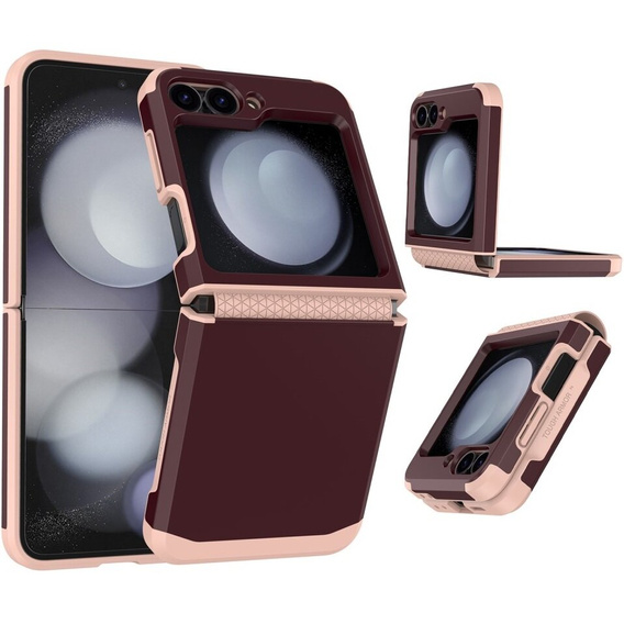 Pancéřované pouzdro pro Samsung Galaxy Z Flip7 FE / Z Flip6, Armor Shockproof, kaštanové