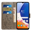 Klopové pouzdro pro Samsung Galaxy A14 4G/5G, Mandala Flower, šedé