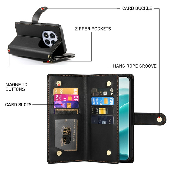 Pouzdro s klopou a kapsou na zip pro Xiaomi Redmi Note 15 Pro 5G