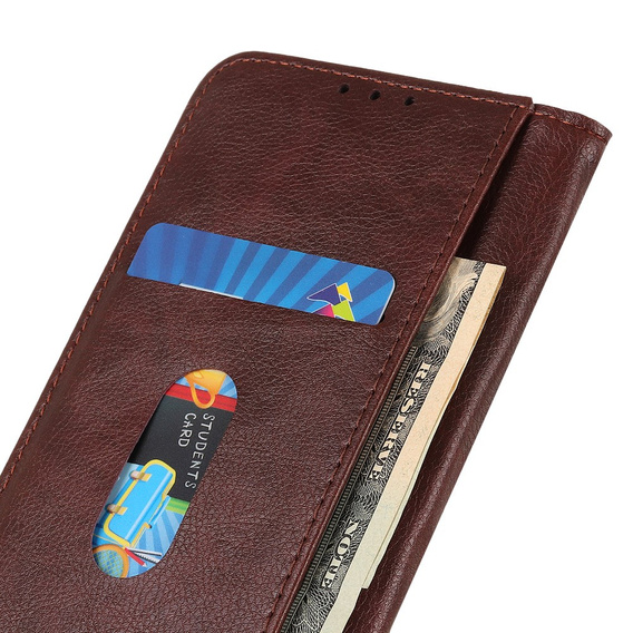 Pouzdro pro Motorola Moto G24 / G24 Power / G04, Wallet Litchi Leather, hnědé