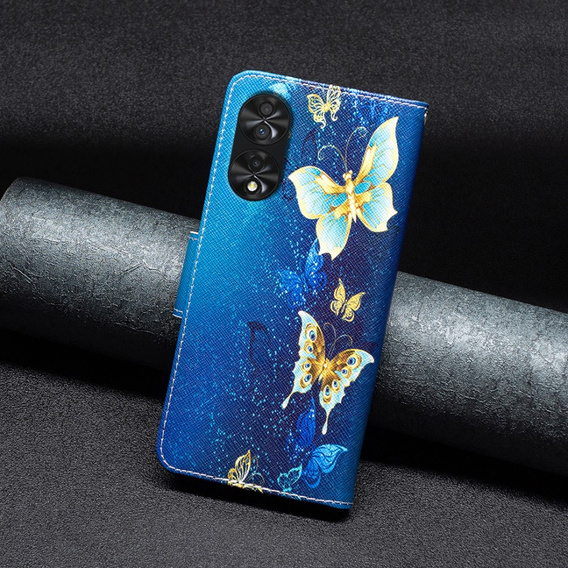 Klopové pouzdro pro TCL 40 NxtPaper, Wallet, Butterflies modré