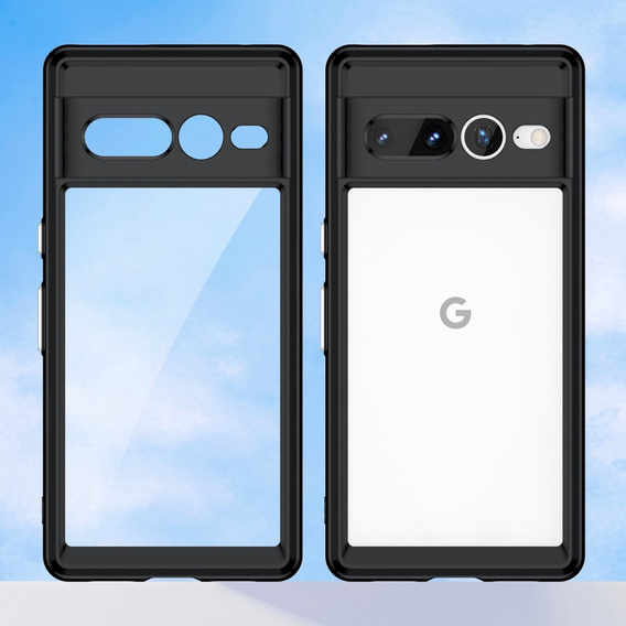 Pouzdro pro Google Pixel 7 Pro 5G, Fusion Hybrid, s ochranou fotoaparátu, transparentní / černé