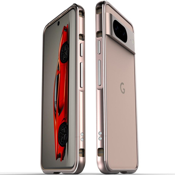 Pouzdro pro Google Pixel 8, Armor Bumper, s krytem objektivu, růžové
