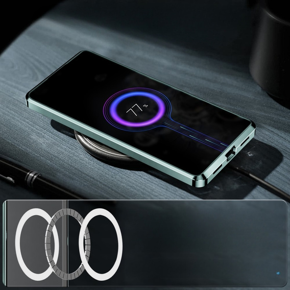 Ochranné pouzdro na fotoaparát pro Samsung Galaxy S23 Plus, CamShield MagSafe, transparentní / zelené