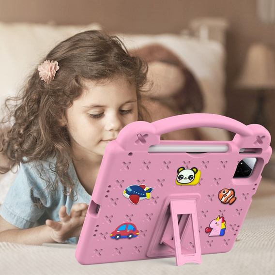 Dětské pouzdro pro Xiaomi Pad 7 / Xiaomi Pad 7 Pro, Cute Patterns, se stojánkem, růžové