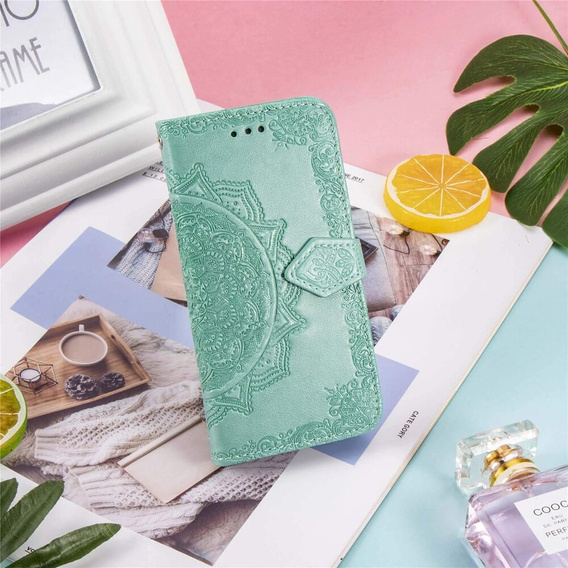 Klopové pouzdro pro Motorola Edge 50 Fusion 5G, Mandala, zelené