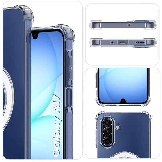 Pouzdro pro Samsung Galaxy A17 5G, pro MagSafe, zesílené, průhledné