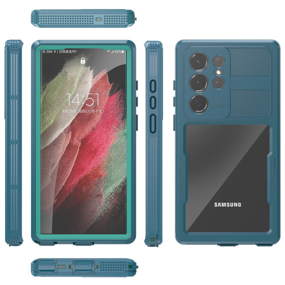 Vodotěsné pouzdro IP68 pro Samsung Galaxy S23 Ultra, zelené