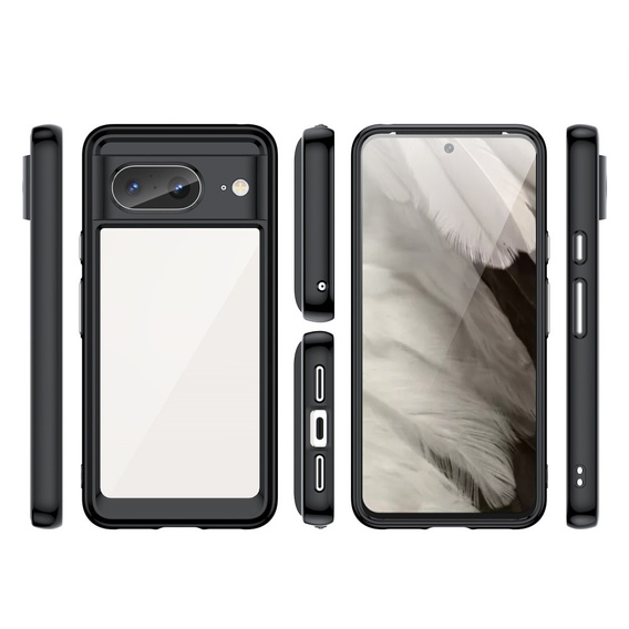 Pouzdro pro Google Pixel 8, Fusion Hybrid, s ochranou fotoaparátu, transparentní / černé