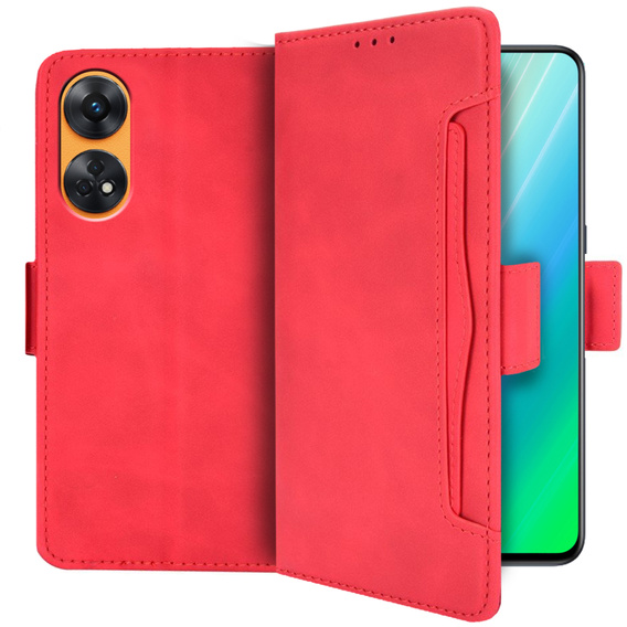 Klopové pouzdro pro Oppo Reno8 T, Card Slot, červené