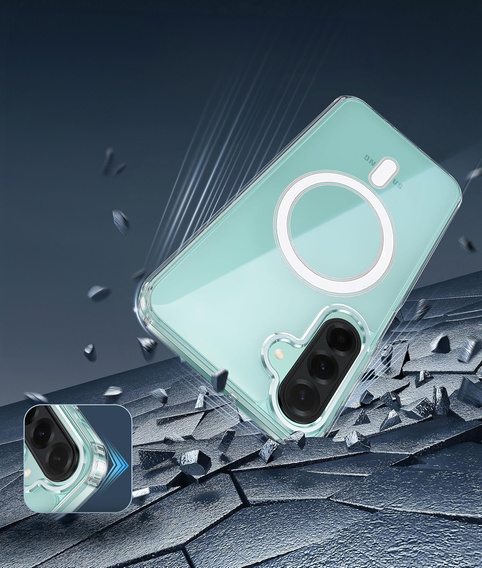 Pouzdro pro Samsung Galaxy A26, Dropproof MagSafe, průhledné + 9H tvrzené sklo