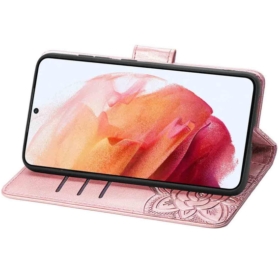 Klopové pouzdro pro Realme 12 Pro 5G / 12 Pro+ 5G, Butterfly, růžové rose gold