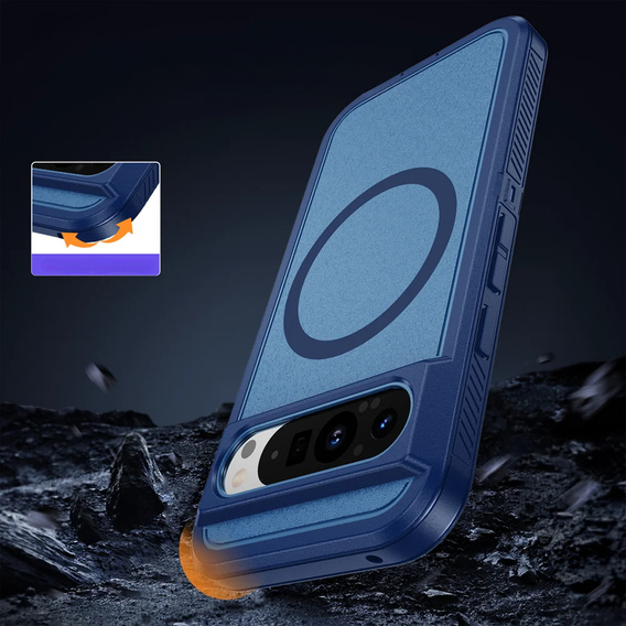 Pouzdro s rámečkem pro Google Pixel 9 / Google Pixel 9 Pro, pro MagSafe, modré