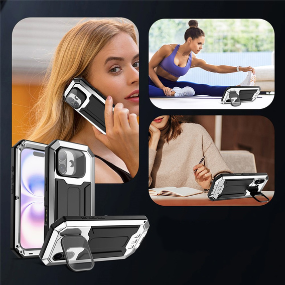 Pevné pouzdro R-JUST s krytem displeje a stojánkem pro iPhone 17