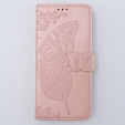 Klopové pouzdro pro Motorola Moto G54 5G, Butterfly, růžové rose gold