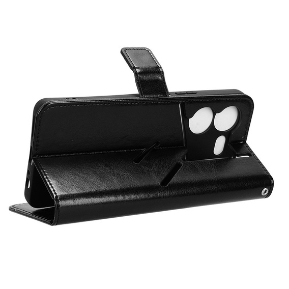 Klopové pouzdro pro Tecno Pova 5 Pro 4G, Crazy Horse Wallet, černé
