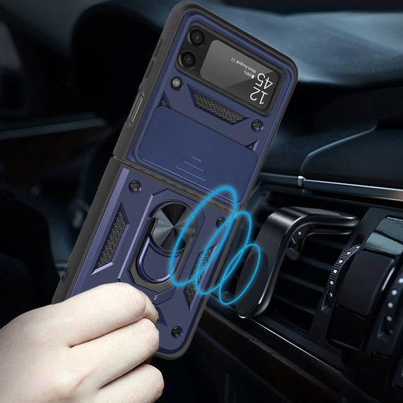 Pouzdro pro Samsung Galaxy Z Flip3 5G, CamShield Slide, modré