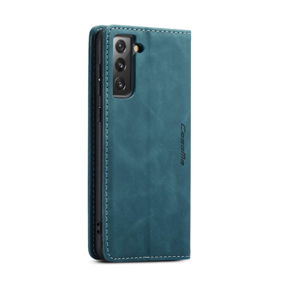 Pouzdro CASEME pro Samsung Galaxy S21 FE, Leather Wallet Case, zelené