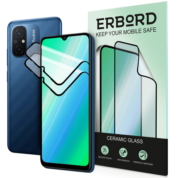 2x keramické hybridní sklo ERBORD pro Xiaomi Redmi 10C / 12C