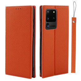 Kožené pouzdro pro Samsung Galaxy S20 Ultra, ERBORD Grain Leather, oranžové