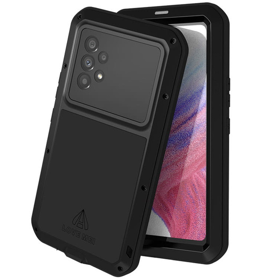 Pouzdro Love Mei pro Samsung Galaxy A53 5G, armored with glass, černé