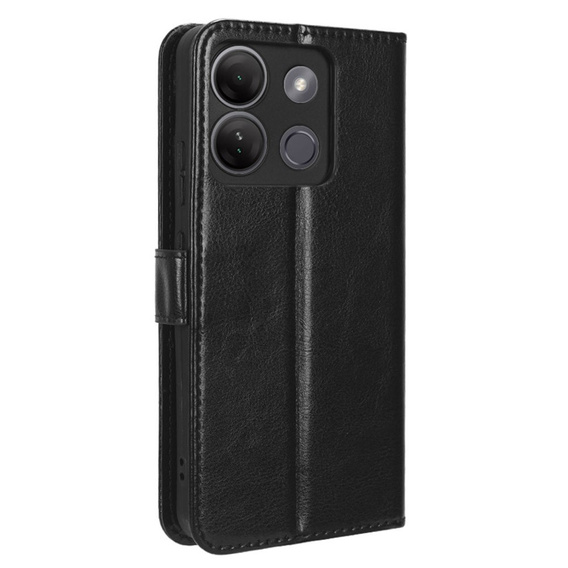 Klopové pouzdro pro Infinix Smart 7 HD 4G, Crazy Horse Wallet, černé