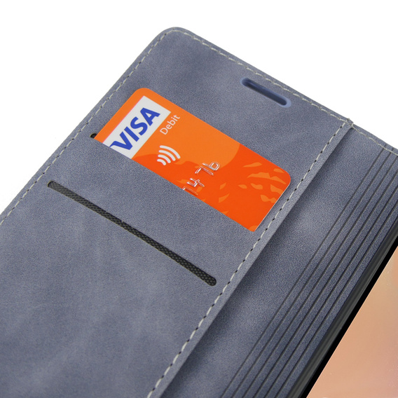 Pouzdro pro Samsung Galaxy A54, ERBORD Vintage peněženka s klopou, šedé