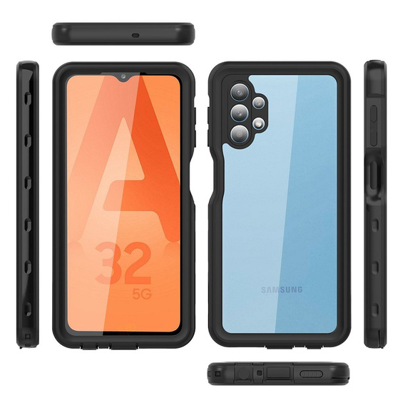 Vodotěsné pouzdro IP68 pro Samsung Galaxy A32 5G, SHELLBOX, černé