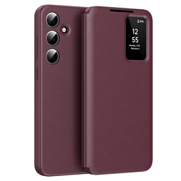 Flipové pouzdro pro Samsung Galaxy S24 FE, Smart View Wallet, kaštanové