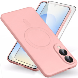 Pouzdro pro Samsung Galaxy S25 Edge, Silicone Lite, růžové + 9H sklo