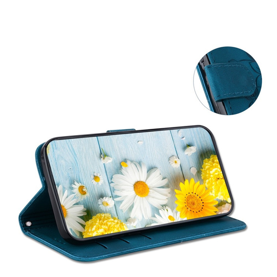 Klopové pouzdro pro Oppo A60, Lily Flower, námořnicky modré