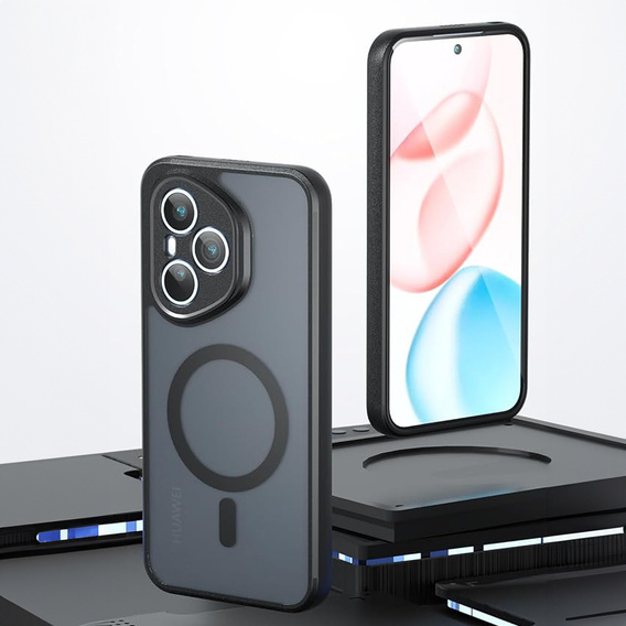 Pouzdro pro Honor 400 Pro 5G, pro MagSafe, ERBORD Matt Case, černý + sklo na displej