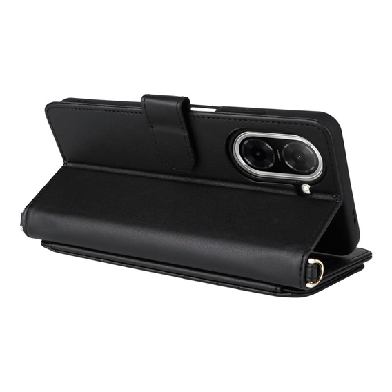Flipové pouzdro pro Xiaomi Redmi A5, Crossbody Leather Wallet, černé
