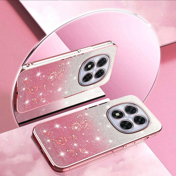 Pouzdro s glitry Glitter Flower pro Xiaomi Redmi Note 15 5G / Poco M8 5G