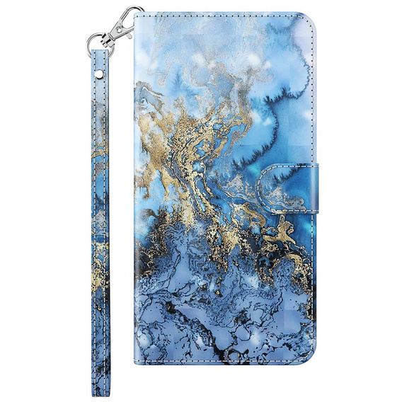 Klopové pouzdro pro Oppo A17, Wallet, Marble modré
