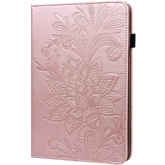 Pouzdro s klopou pro Samsung Galaxy Tab A8 10.5 SM-X200 SM-X205, flower, růžové rose gold