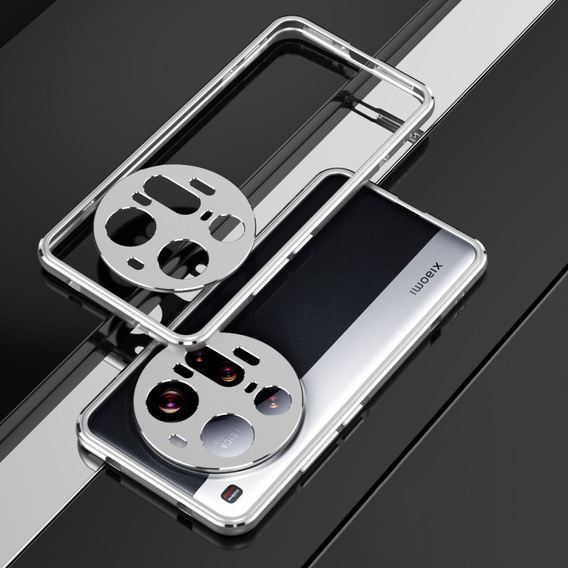 Pouzdro pro Xiaomi 15 Ultra, Armor Bumper, s krytem objektivu, stříbrné
