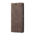 Pouzdro CASEME pro Xiaomi Redmi Note 10 Pro, Leather Wallet Case, káva