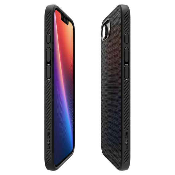 Pouzdro Spigen pro iPhone 16E, Liquid Air, černé + 9H tvrzené sklo