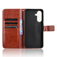 Klopové pouzdro pro Samsung Galaxy A36, Crazy Horse Wallet, hnědé