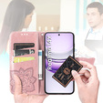 Klopové pouzdro pro Realme 14X / Realme C75, Butterfly, růžové rose gold