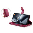 Klopové pouzdro pro Xiaomi 14T Pro, Wallet Zipper Pocket, červené