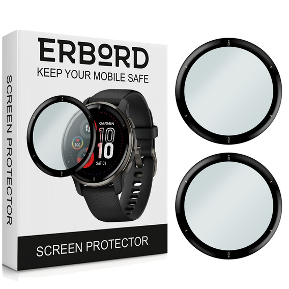 2x hybridní sklo ERBORD pro Garmin Venu 2 Plus