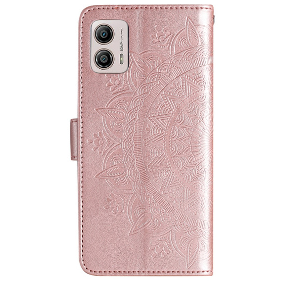 Klopové pouzdro pro Motorola Moto G53 5G, Mandala Flower, růžové rose gold