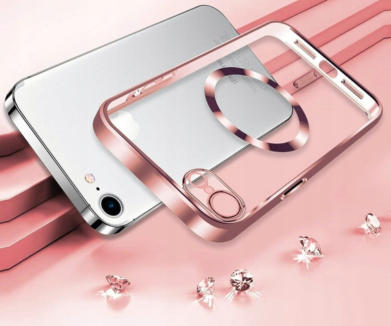 Pouzdro pro iPhone 7 / 8, Electro MagSafe, růžové + sklo na displej