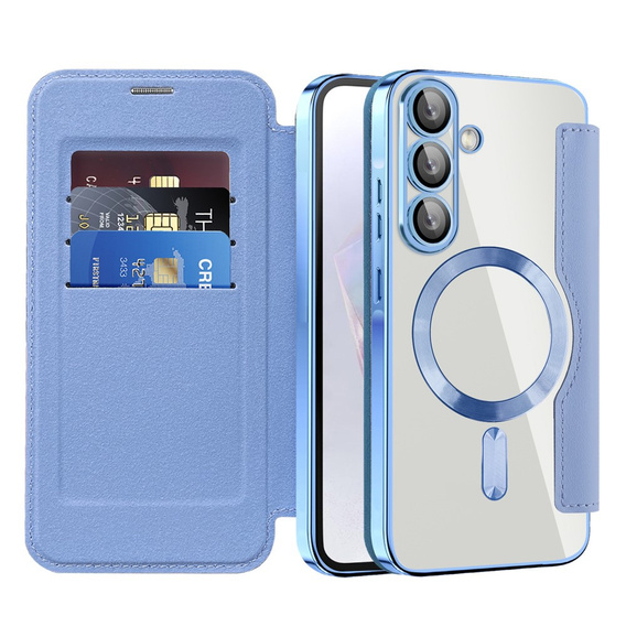 Klopové pouzdro pro Samsung Galaxy A36, RFID Wallet MagSafe CamShield, modré